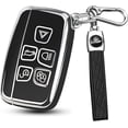 thumbnail image 1 of Key Fob Cover Compatible with Range Rover LR4 Sport Evoque Jaguar XF XJ XJL F-Pace Keychain Case Holder Protector,Black, 1 of 6