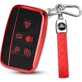thumbnail image 1 of Key Fob Cover Compatible with Range Rover LR4 Sport Evoque Jaguar XF XJ XJL F-Pace Keychain Case Holder Protector,Red, 1 of 6