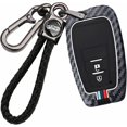 thumbnail image 1 of Key Fob Cover Compatible with Toyota 2017-2025 Keychain Case Holder Protector,2-btn-blue-red-strips, 1 of 9
