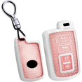 thumbnail image 1 of Key Fob Cover Compatible with Toyota Avalon Camry Corolla Highlander RAV4 2018-2024 4 Button Keychain Case Holder Protector,bullet keychian-Pink, 1 of 8