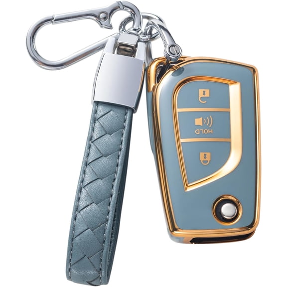 Key Fob Cover Compatible with Toyota Avalon Camry Corolla RAV4 Sequoia Highlander 2020-2024 3 Button Keychain Case Holder Protector,1