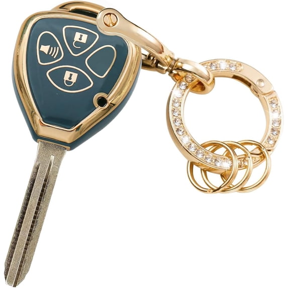Key Fob Cover Compatible with Toyota Avalon Camry Corolla Venza 2008-2013 Keychain Case Holder Protector,Blue 3buttons