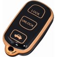 thumbnail image 1 of Key Fob Cover Compatible with Toyota Camry 2002-2006 4 Button Keychain Case Holder Protector,Gold Black, 1 of 6