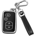 thumbnail image 1 of Key Fob Cover Compatible with Toyota Camry Avalon Corolla Highlander Prius RAV4 Venza Keychain Case Holder Protector,Silver-Black, 1 of 6