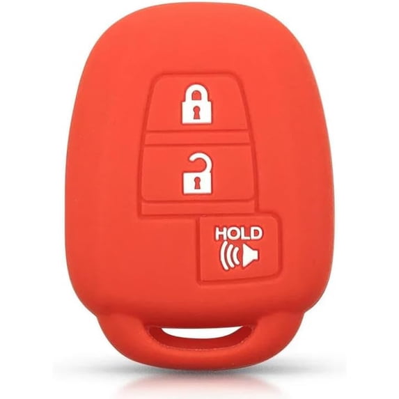 Key Fob Cover Compatible with Toyota Camry Corolla RAV4 Prius C Highlander 2012-2020 4 Button Keychain Case Holder Protector,Red 3 Buttons