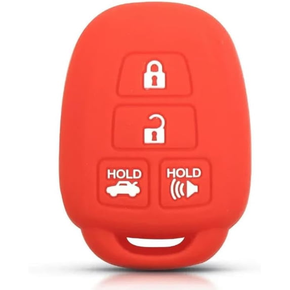 Key Fob Cover Compatible with Toyota Camry Corolla RAV4 Prius C Highlander 2012-2020 4 Button Keychain Case Holder Protector,Red 4 Buttons