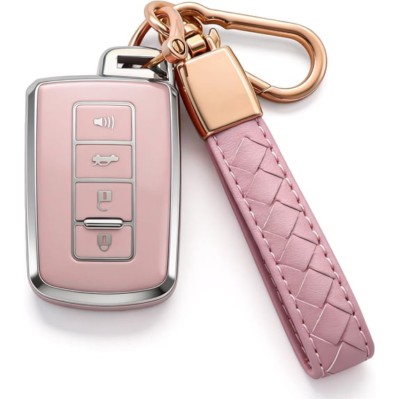 Key Fob Cover Compatible with Toyota Camry Corolla RAV4 Sequoia Highlander 4Runner 2011-2019 Keychain Case Holder Protector,A White