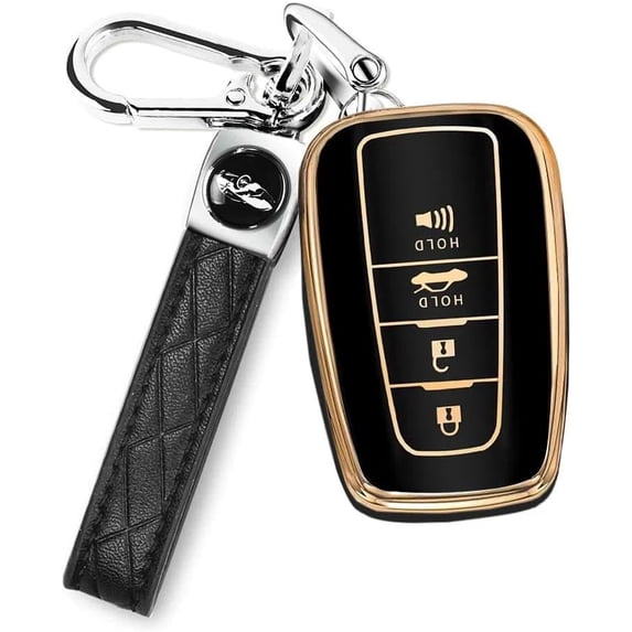 Key Fob Cover Compatible with Toyota Camry RAV4 Corolla Highlander Avalon Prius C-HR 86/GT86 2018-2025 Keychain Case Holder Protector,Black