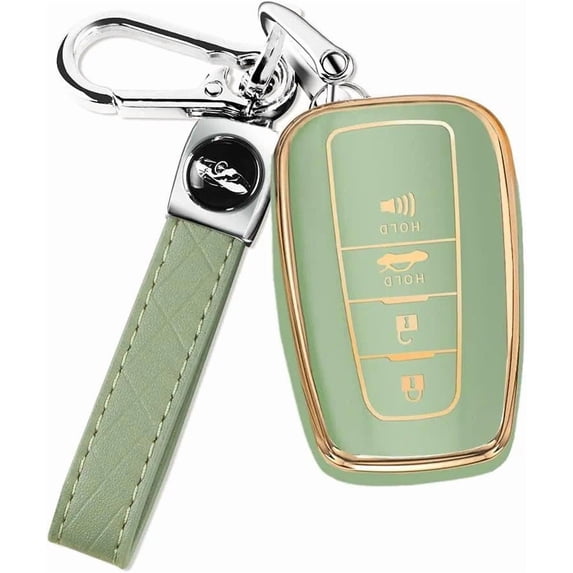Key Fob Cover Compatible with Toyota Camry RAV4 Corolla Highlander Avalon Prius C-HR 86/GT86 2018-2025 Keychain Case Holder Protector,Green