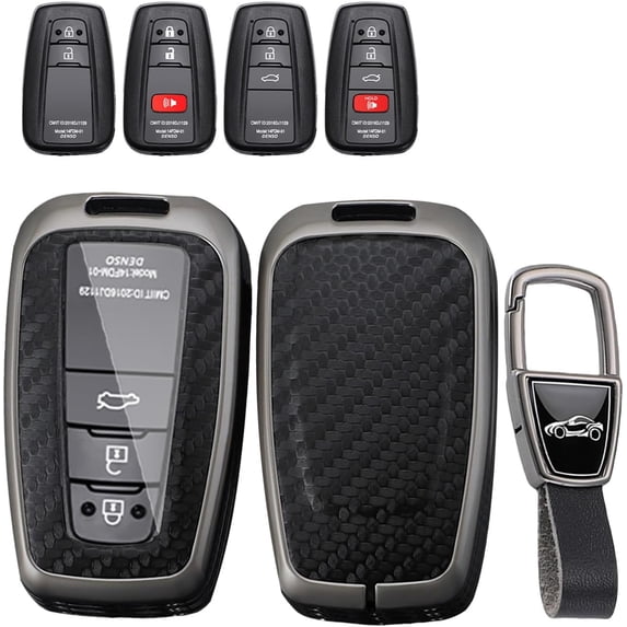 Key Fob Cover Compatible with Toyota Camry RAV4 Highlander 2018-2026 4 Button Keychain Case Holder Protector,A keychain
