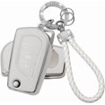 thumbnail image 1 of Key Fob Cover Compatible with Toyota Camry SE/LE 2018-2024 Corolla LE 2020-2026 4 Button Keychain Case Holder Protector,Silver White, 1 of 6