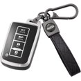 thumbnail image 1 of Key Fob Cover Compatible with Toyota Highlander Avalon Camry Corolla RAV4 2012-2019 4 Button Keychain Case Holder Protector,Black, 1 of 7