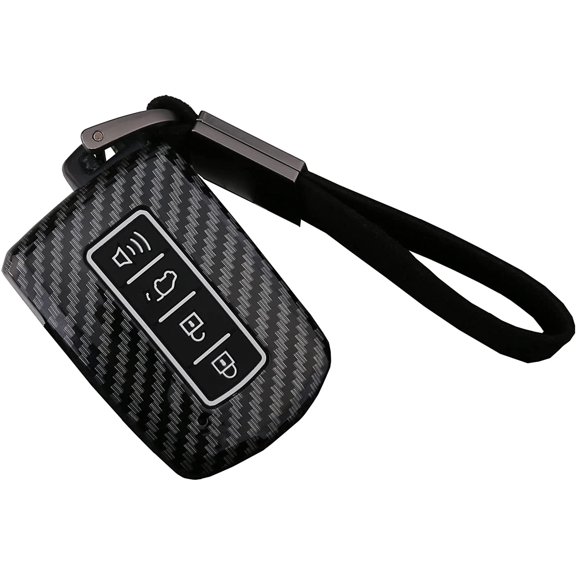 Key Fob Cover Compatible with Toyota Highlander Avalon Camry Corolla RAV4 2017-2024 4 Button Keychain Case Holder Protector,Black