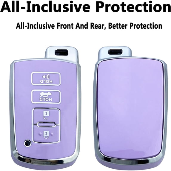 Key Fob Cover Compatible with Toyota Highlander Camry RAV4 Corolla Tocoma Tundra 4Runner Sequoia Keychain Case Holder Protector,Purple-Single Set