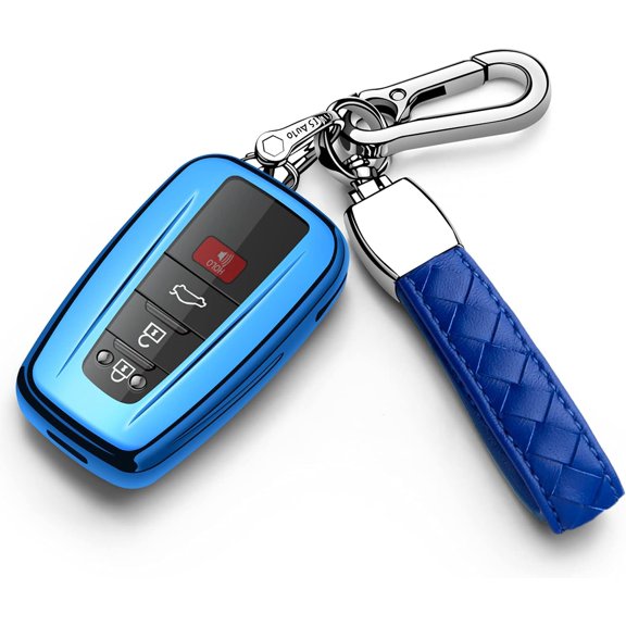 Key Fob Cover Compatible with Toyota Highlander RAV4 Camry Avalon C-HR Prius Corolla GT86 2016-2021 4 Button Keychain Case Holder Protector,1