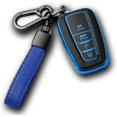 thumbnail image 1 of Key Fob Cover Compatible with Toyota Highlander RAV4 Camry Corolla Avalon C-HR 2017-2025 4 Button Keychain Case Holder Protector,Blue, 1 of 5