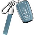 thumbnail image 1 of Key Fob Cover Compatible with Toyota Highlander RAV4 Camry Corolla Avalon C-HR 2017-2025 4 Button Keychain Case Holder Protector,Storm Blue, 1 of 5
