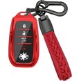 thumbnail image 1 of Key Fob Cover Compatible with Toyota Land Cruiser Venza RAV4 Prime Sienna Fortuner Mirai 2018-2022 4 Button Keychain Case Holder Protector,Red, 1 of 7