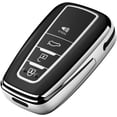 thumbnail image 1 of Key Fob Cover Compatible with Toyota RAV4 Camry 4Runner Highlander Corolla Prius Avalon C-HR GT86 2018-2025 Keychain Case Holder Protector,Silver, 1 of 5