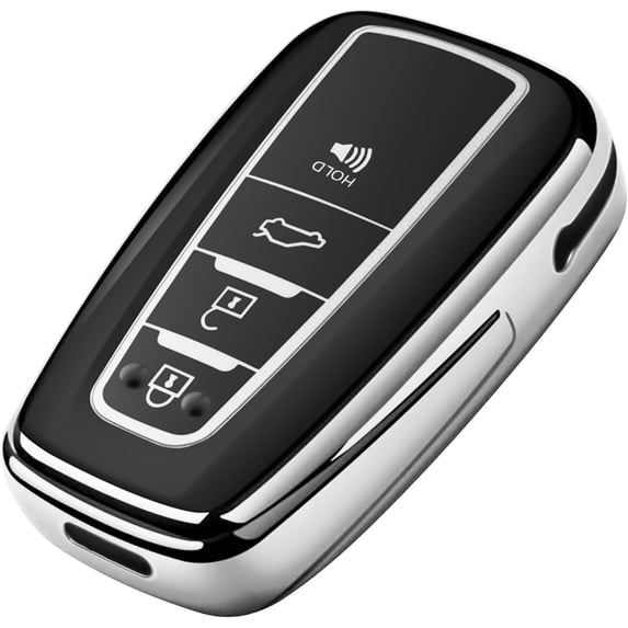 Key Fob Cover Compatible with Toyota RAV4 Camry 4Runner Highlander Corolla Prius Avalon C-HR GT86 2018-2025 Keychain Case Holder Protector,Silver