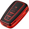 thumbnail image 1 of Key Fob Cover Compatible with Toyota RAV4 Camry 4Runner Highlander Corolla Prius Avalon C-HR GT86 2019-2025 Keychain Case Holder Protector,Blue, 1 of 5