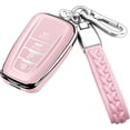 thumbnail image 1 of Key Fob Cover Compatible with Toyota RAV4 Camry 4Runner Highlander Corolla Prius Avalon C-HR GT86 2019-2025 Keychain Case Holder Protector,Chalk Pink, 1 of 5