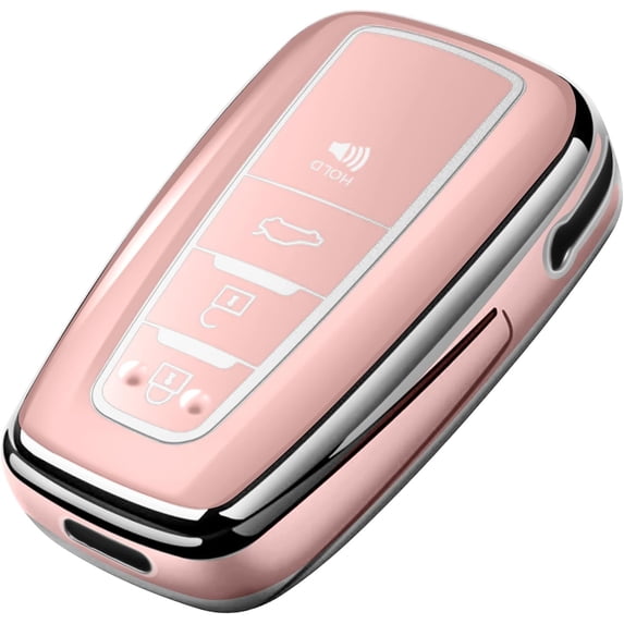 Key Fob Cover Compatible with Toyota RAV4 Camry 4Runner Highlander Corolla Prius Avalon C-HR GT86 2019-2025 Keychain Case Holder Protector,Chalk Pink