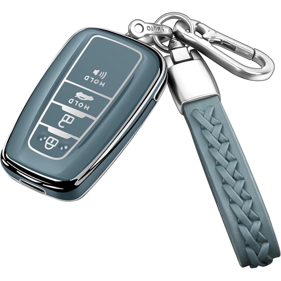 Key Fob Cover Compatible with Toyota RAV4 Camry 4Runner Highlander Corolla Prius Avalon C-HR GT86 2019-2025 Keychain Case Holder Protector,Storm Blue
