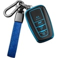 thumbnail image 1 of Key Fob Cover Compatible with Toyota RAV4 Camry Avalon Corolla Highlander C-HR Prius Smart Remote Keychain Case Holder Protector,Blue, 1 of 6