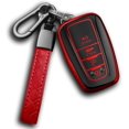 thumbnail image 1 of Key Fob Cover Compatible with Toyota RAV4 Camry Avalon Corolla Highlander C-HR Prius Smart Remote Keychain Case Holder Protector,Red, 1 of 6