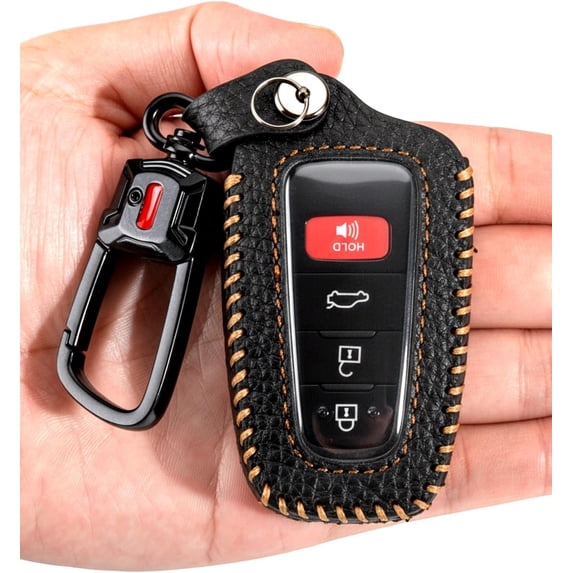 Key Fob Cover Compatible with Toyota RAV4 Highlander Camry Avalon 4Runner Corolla Prius 2021-2026 Keychain Case Holder Protector,Black