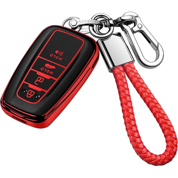 Key Fob Cover Compatible with Toyota RAV4 Highlander Corolla Prius Camry Avalon C-HR GT86 2019-2025 Keychain Case Holder Protector,Blue