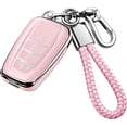 thumbnail image 1 of Key Fob Cover Compatible with Toyota RAV4 Highlander Corolla Prius Camry Avalon C-HR GT86 2019-2025 Keychain Case Holder Protector,Chalk Pink, 1 of 6