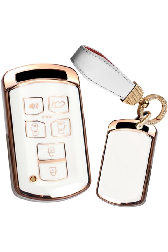 Key Fob Cover Compatible with Toyota Sienna 2011-2020 3 Button Keychain Case Holder Protector,R-white