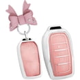 thumbnail image 1 of Key Fob Cover Compatible with Toyota Tacoma Camry XSE Corolla Cross RAV4 Prime Land Cruiser CHR Tundra 4 Button Keychain Case Holder Protector,B Pink, 1 of 9