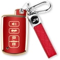 thumbnail image 1 of Key Fob Cover Compatible with Toyota Avalon Camry Corolla RAV4 Sequoia Highlander Tacoma Tundra 4Runner 4 Button Keychain Case Holder Protector,red, 1 of 8