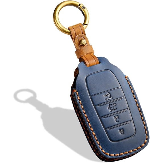 Key Fob Cover Compatible with Toyota Tundra Corolla Cross Venza Sequoia Highlander Avalon RAV4 Camry C-HR Prius Keychain Case Holder Protector,Blue