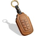thumbnail image 1 of Key Fob Cover Compatible with Toyota Tundra Corolla Cross Venza Sequoia Highlander Avalon RAV4 Camry C-HR Prius Keychain Case Holder Protector,Brown, 1 of 7
