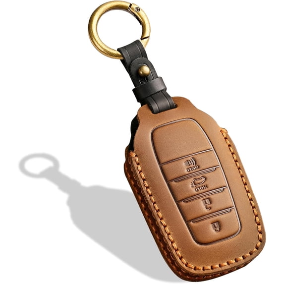 Key Fob Cover Compatible with Toyota Tundra Corolla Cross Venza Sequoia Highlander Avalon RAV4 Camry C-HR Prius Keychain Case Holder Protector,Brown