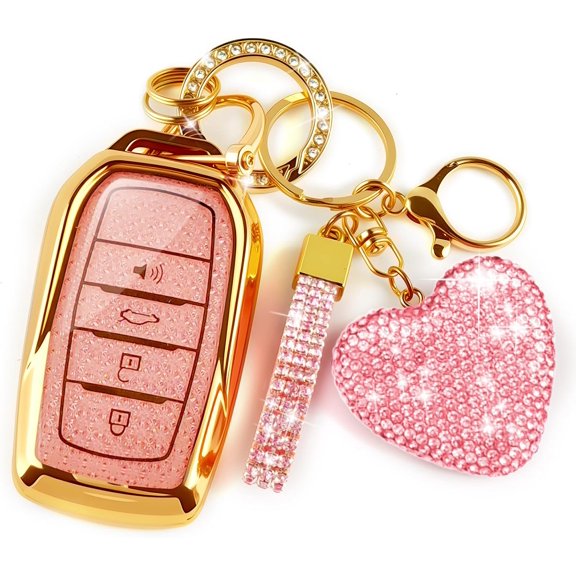 Key Fob Cover Compatible with Toyota Tundra Venza Sequoia Corolla Cross 2022-2026 4 Button Keychain Case Holder Protector,1
