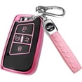 thumbnail image 1 of Key Fob Cover Compatible with Volkswagen Atlas Alltrack Jetta Passat Tiguan Keychain Case Holder Protector,Black-pink, 1 of 7