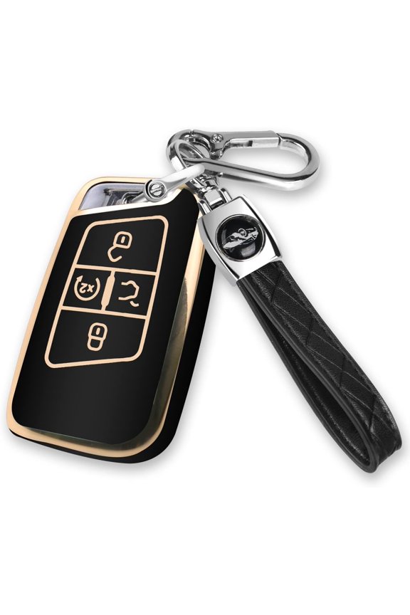 Key Fob Cover Compatible with Volkswagen Atlas Alltrack Jetta Passat Tiguan Keychain Case Holder Protector,Black