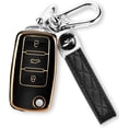 thumbnail image 1 of Key Fob Cover Compatible with Volkswagen Beetle GTI Jetta Passat Tiguan Keychain Case Holder Protector,Black, 1 of 7