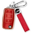thumbnail image 1 of Key Fob Cover Compatible with Volkswagen Beetle GTI Jetta Passat Tiguan Keychain Case Holder Protector,Red, 1 of 7