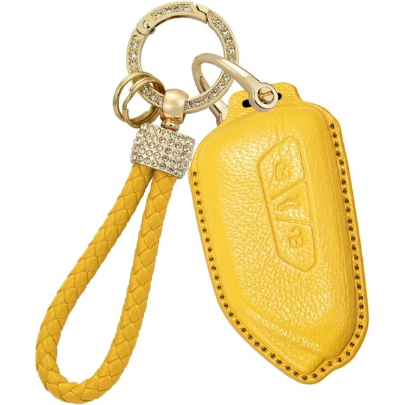 Key Fob Cover Compatible with Volkswagen Golf 8 ID.3 ID.4 ID5 2020-2026 Keychain Case Holder Protector,Yellow