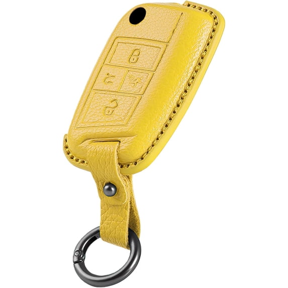 Key Fob Cover Compatible with Volkswagen Tiguan Jetta Passat Golf Keychain Case Holder Protector,Yellow