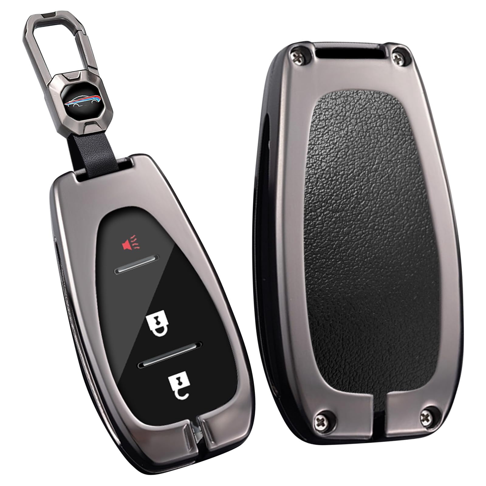 Key Fob Cover Fit for Chevy Key Remote Metal Key Shell Anti-scratched Key Case Durable Car Key Holder Fit for Chevrolet Equinox Malibu Cruze Camaro Traverse Blazer Volt Bolt