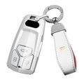 thumbnail image 1 of Key Fob Cover Fit for Audi A4 Q7 Q5 TT A3 A6 SQ5 R8 S5 Smart Remote Key Fob,TPU Key Case with Silver Edge, 1 of 6