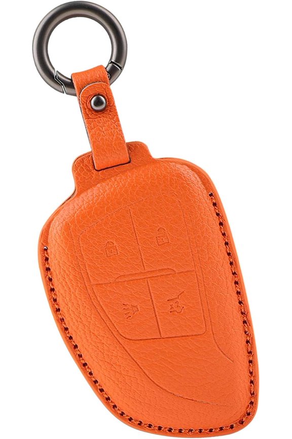 Key Fob Cover Fit for Buick Envision Avenir Chevy Suburban GMC Yukon 2020-2024 Keychain Leather Full Protection Key Shell Key Case Car Accessories