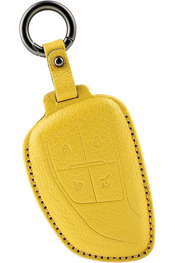 Key Fob Cover Fit for Buick Envision Avenir Chevy Suburban GMC Yukon 2020-2024 Keychain Leather Full Protection Key Shell Key Case Car Accessories